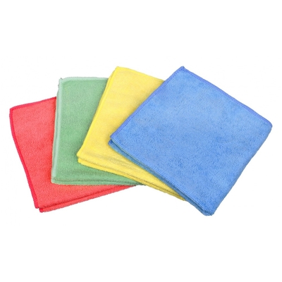 Lavette micro-fibres 40 x 36 cm jaune-vert-bleue-rose - sachet de 4