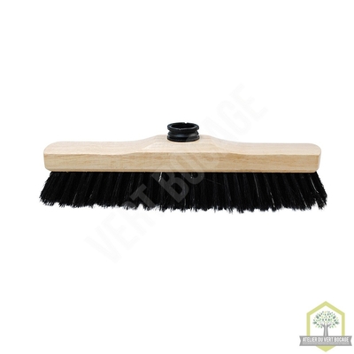 Balai droit pure soie noire 30 cm bois verni douille