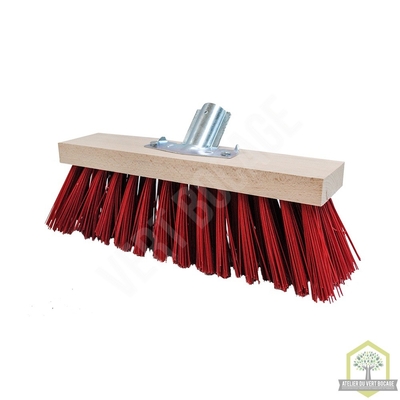 Balai cantonnier PVC cristal 33 cm emmanchure métal