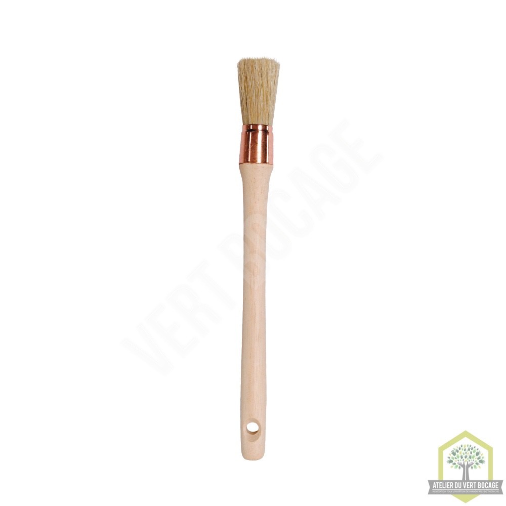 Pinceau à Réchampir Savy – N°2 – 21mm – Soie Naturelle, Manche Bois, Virole Cuivrée