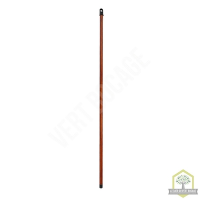 Manche bois vernis 125 cm embout à vis (balai soie) diam24