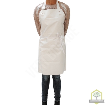Tablier à bavette blanc P.V.C.- Modèle standard (100% P.V.C. 390 GR/M²)