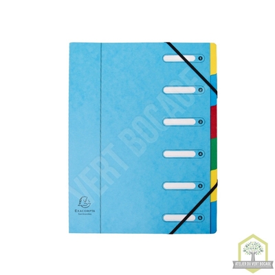 Trieur à fenêtres avec élastiques 6 compartiments couverture cartonnée