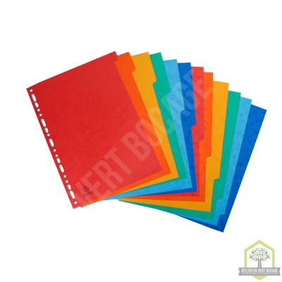 Jeu d'intercalaires carte lustrée12 positions