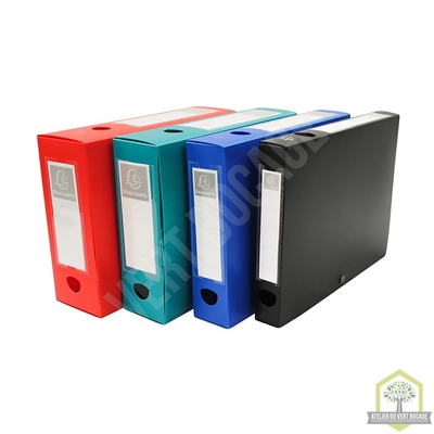 Boîte de classement à pression polypro. 7/10ème - Dos de 10 cm - Lot de 10