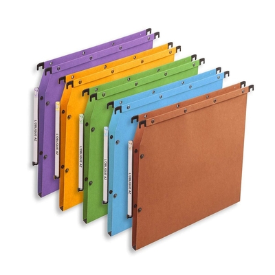 Dossier suspendu Kraft Armoire Fond Plat 15 mm Couleur - Boîte de 25