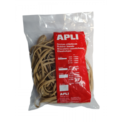 Elastiques Diam.200 mm - Largeur 3 mm - Boîte de 100 gr.