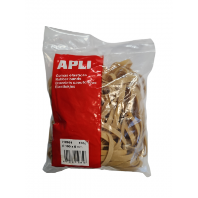 Elastiques Diam.100 mm - Largeur 5 mm - Boîte de 100 gr.